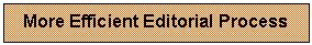Text Box: More Efficient Editorial Process